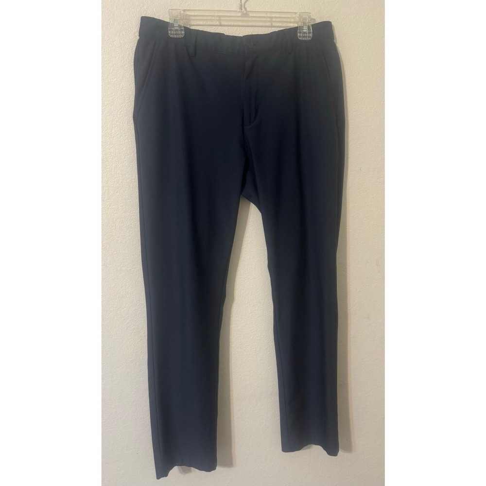 Greg Norman Golf Pants Mens Navy Flat Front Stretch Performance 34x32